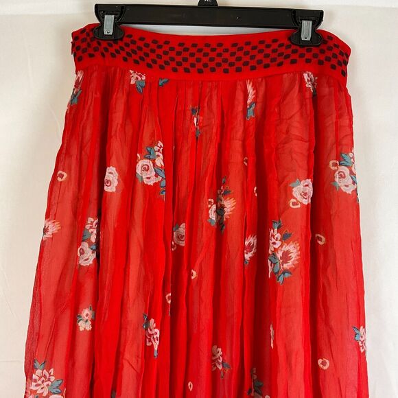 Philosophy Di Lorenzo Serafini Maxi Layered Skirt IT 44 US 8 Red Black Pink Blue - Picture 7 of 10